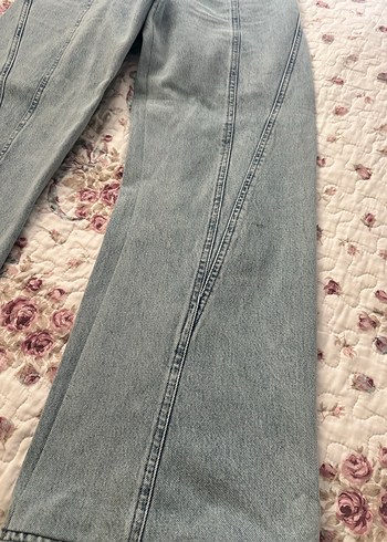 Gri Midi Geniş Kesim Kadın Kot Pantolon - Görsel 3