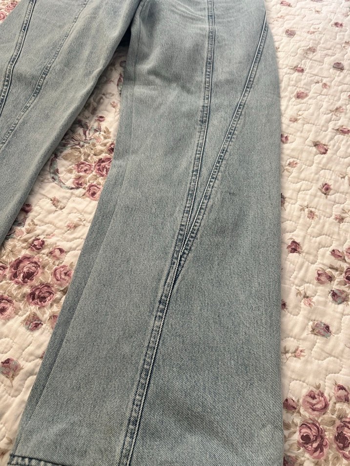 Gri Midi Geniş Kesim Kadın Kot Pantolon - Görsel 3