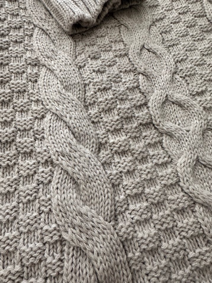 Bej Bohem Boğazlı Uzun Kollu Triko Kazak - Görsel 2