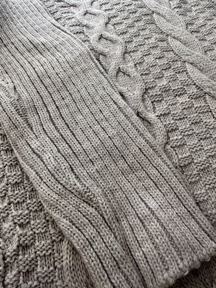 Bej Bohem Boğazlı Uzun Kollu Triko Kazak - Görsel 3