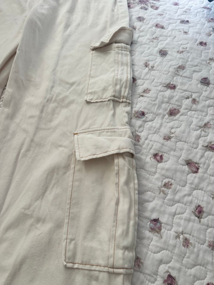 Kadın Bej Bol Kesim Midi Kargo Pantolon - Görsel 3