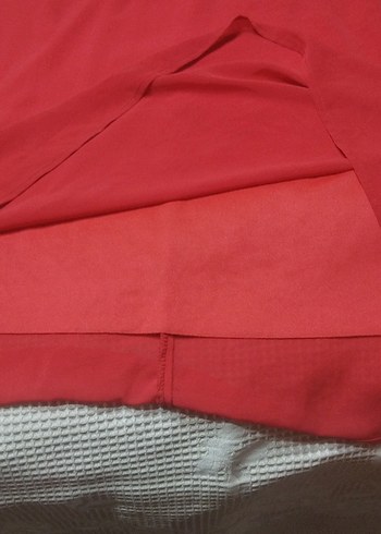 kırmızı uzun astarlı kısa kol abiye elbise - Görsel 3