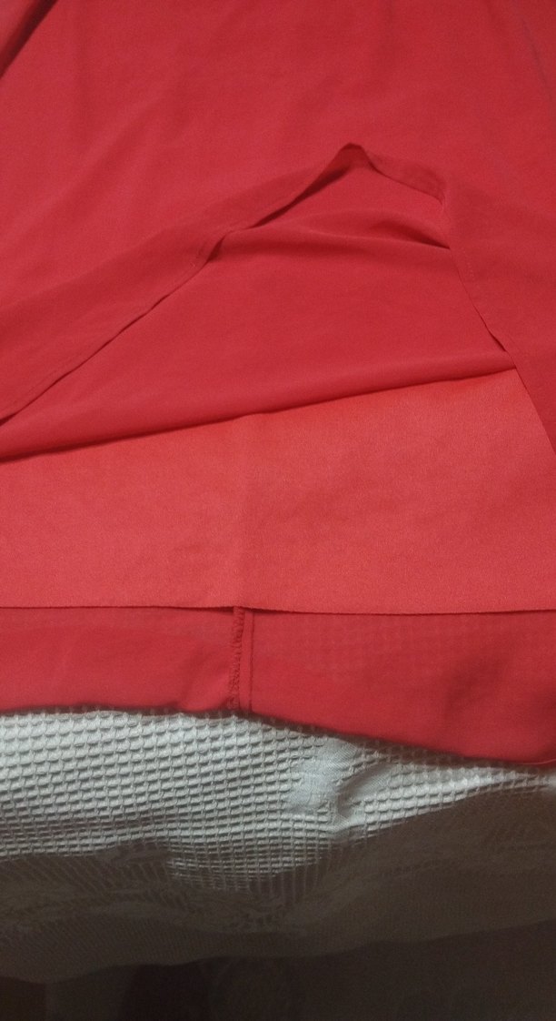 kırmızı uzun astarlı kısa kol abiye elbise - Görsel 3