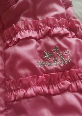 Kız Çocuk Parlak Pembe Fırfırlı Yelek - Görsel 4