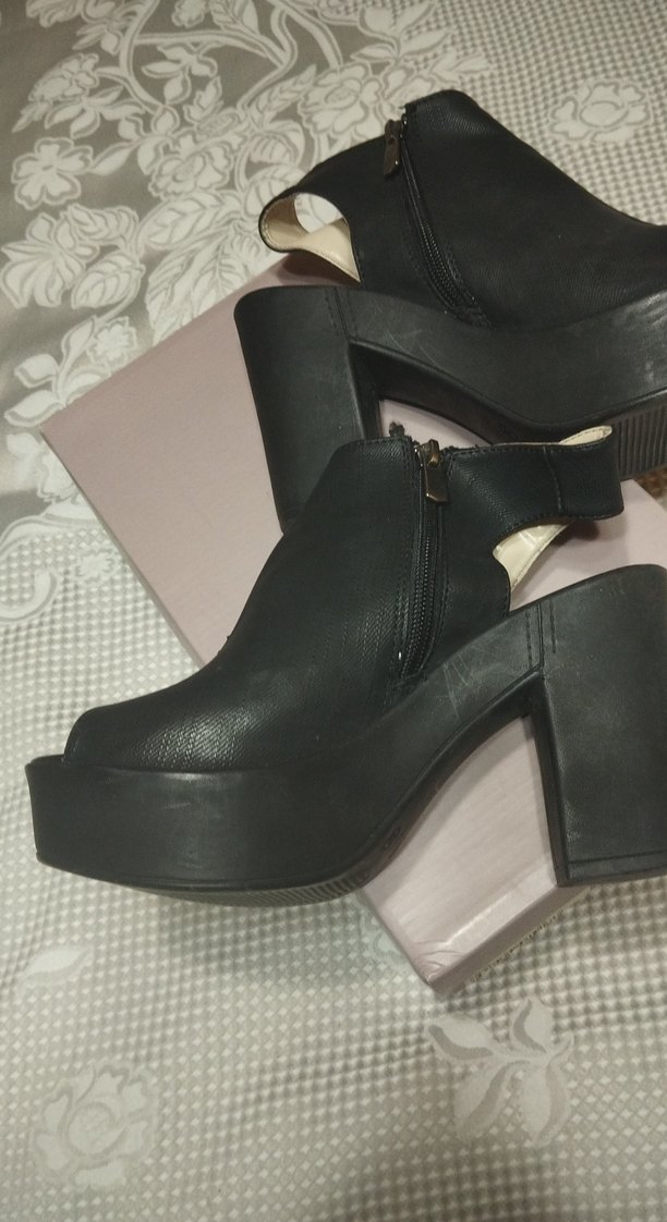 Siyah Platform Topuklu Kadın Ayakkabı - Görsel 5