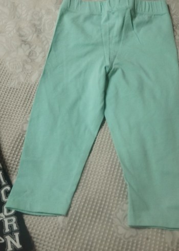 Kız Çocuk Turkuaz Pastel Baskılı Pamuklu Taytlar - Görsel 2