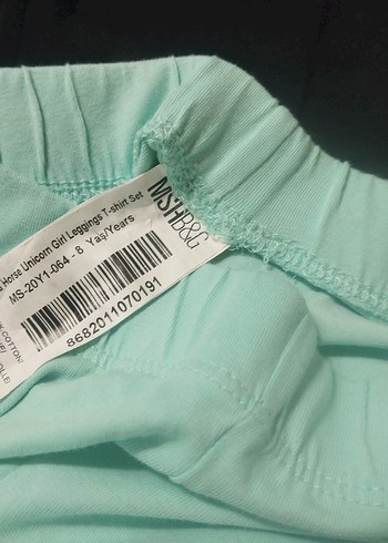 Kız Çocuk Turkuaz Pastel Baskılı Pamuklu Taytlar - Görsel 5