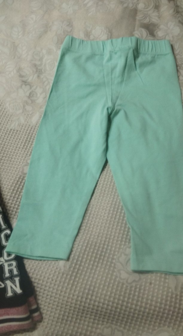 Kız Çocuk Turkuaz Pastel Baskılı Pamuklu Taytlar - Görsel 2