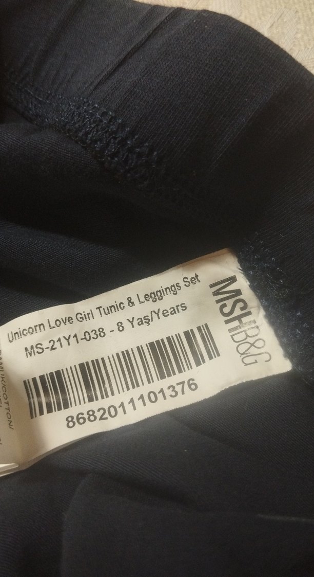 Kız Çocuk Lacivert Pamuklu Tayt - Görsel 3