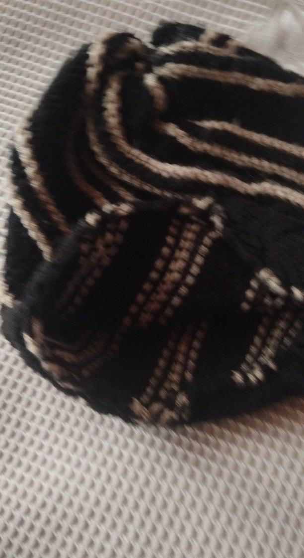 Kadın siyah çizgili örgü bere - Görsel 3