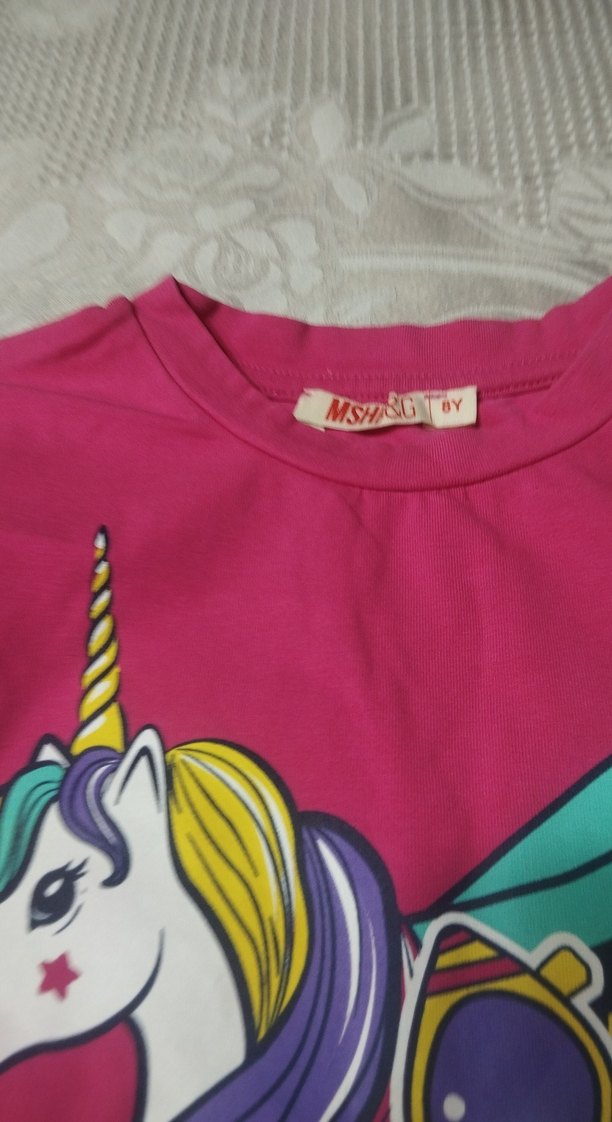 Kız Çocuk Renkli Baskılı Uzun Kollu Tişört - Görsel 4