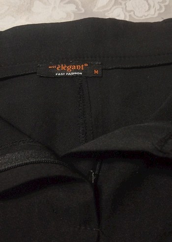 Siyah Kadın paça kısımlarından yırtmaçlı kadın pantolon - Görsel 3