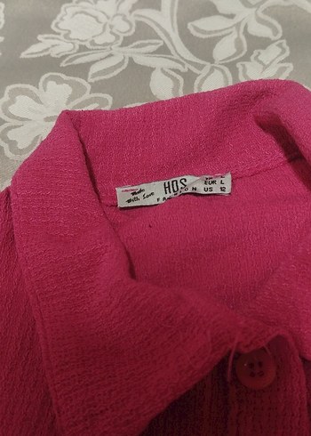 Düğmeli Pembe Kolsuz Keten Gömlek - Görsel 3