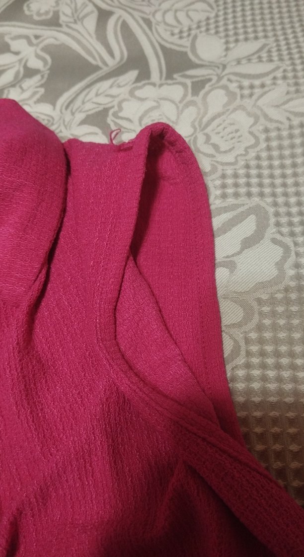 Düğmeli Pembe Kolsuz Keten Gömlek - Görsel 5