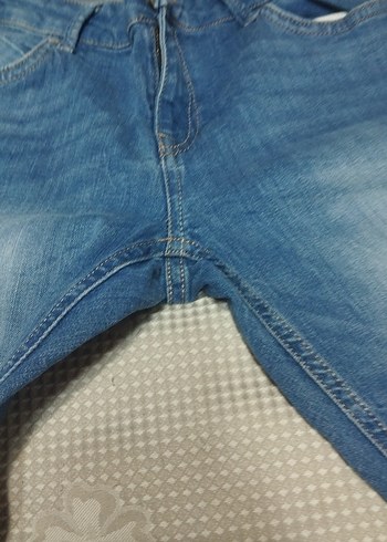 Düğmeli Mavi Kadın Jean Pantolon - Görsel 3