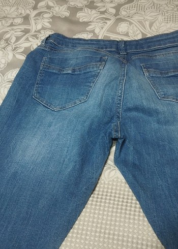 Düğmeli Mavi Kadın Jean Pantolon - Görsel 6