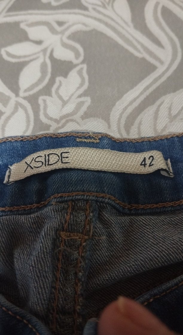 Düğmeli Mavi Kadın Jean Pantolon - Görsel 4