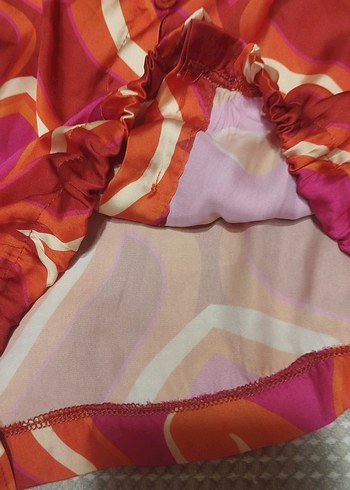 Renkli Bağcıklı Bohem Mini Gömlek - Görsel 6