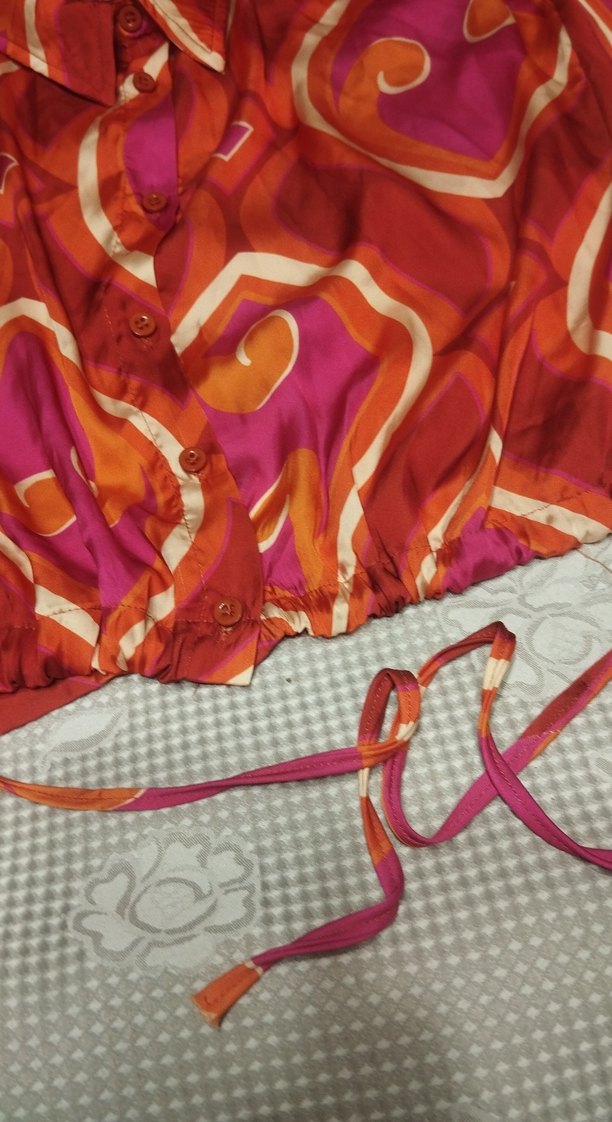 Renkli Bağcıklı Bohem Mini Gömlek - Görsel 2