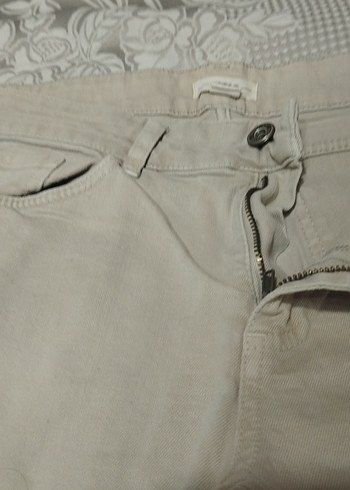 Bej Keten Kadın kot pantolon - Görsel 3