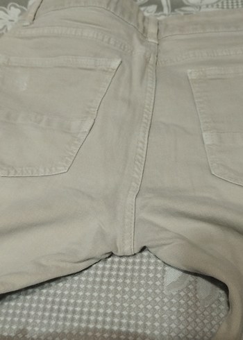 Bej Keten Kadın kot pantolon - Görsel 4