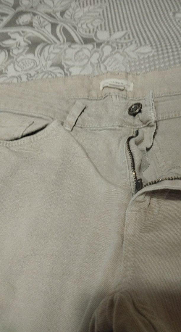 Bej Keten Kadın kot pantolon - Görsel 3