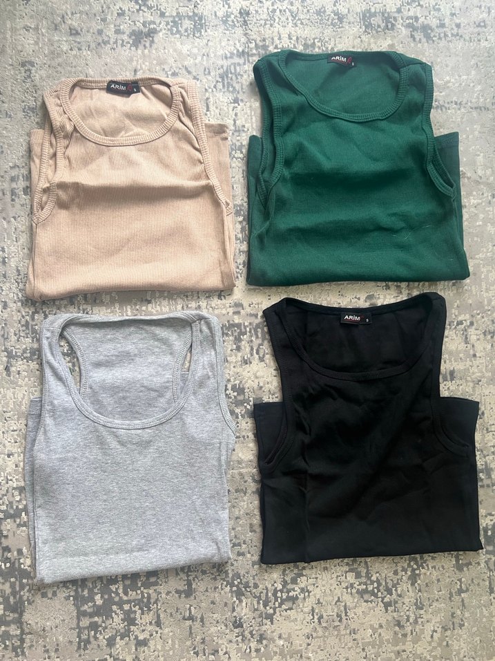 Kadın Gri Kolsuz Pamuklu Atlet - Görsel 2