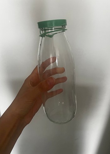 Yeşil Kapaklı Cam su şişesi - Görsel 2