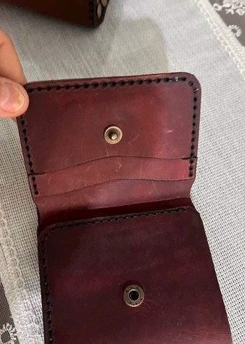 Kahverengi Hakiki deri  unisex Cüzdan - Görsel 3