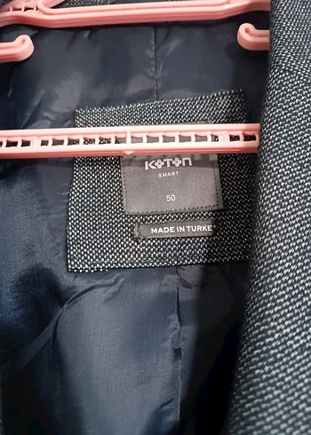 Koton Düğmeli Gri Erkek Ceket, Normal Boy, Ofis Stili