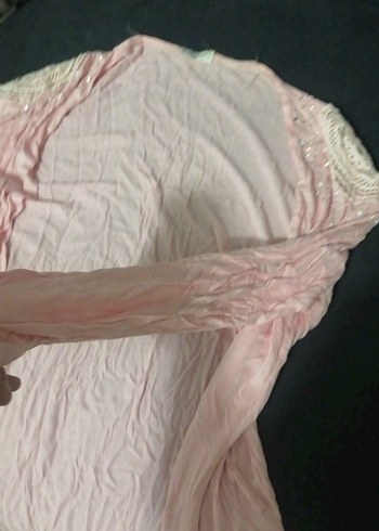 Uzun Kollu Pudra Pembe Nakışlı Hemşire Önlüğü - Görsel 4