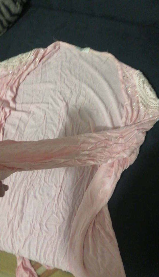 Uzun Kollu Pudra Pembe Nakışlı Hemşire Önlüğü - Görsel 4