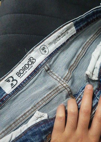 Düğmeli Mavi erkek Kot Pantolon - Görsel 3