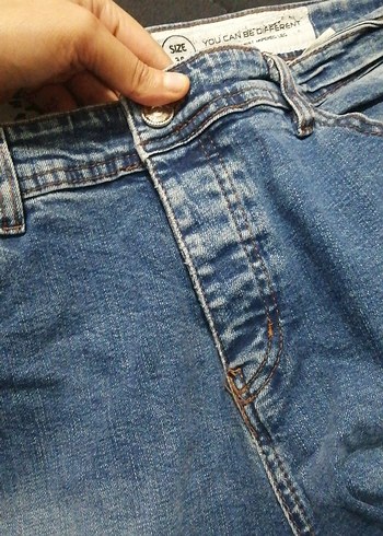 Düğmeli Mavi erkek Kot Pantolon - Görsel 2