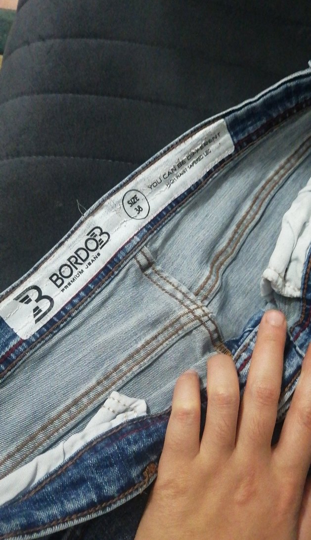 Düğmeli Mavi erkek Kot Pantolon - Görsel 3