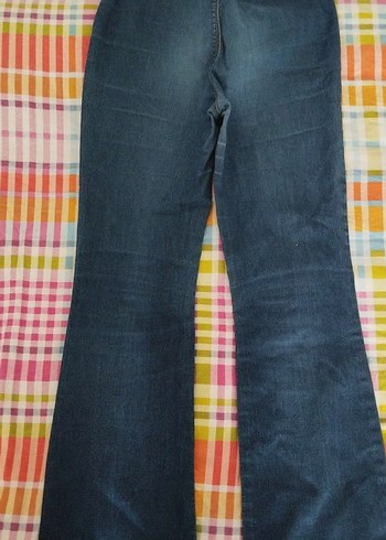 Kadın Çok Renkli Bağcıklı Midi Kot Pantolon - Görsel 2