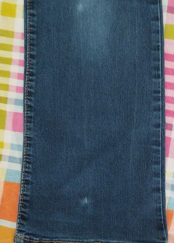 Kadın Çok Renkli Bağcıklı Midi Kot Pantolon - Görsel 3