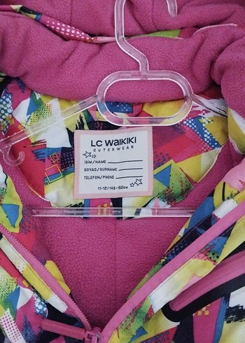 Renkli Desenli Kız Montu Yüksek Yakalı - Görsel 5