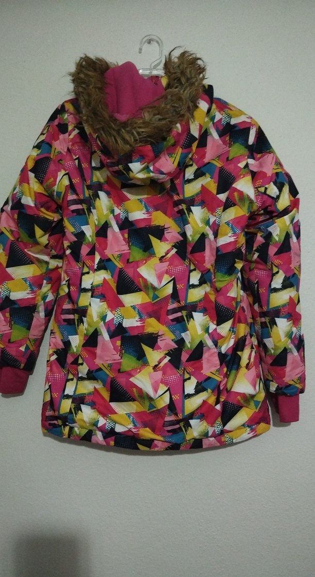 Renkli Desenli Kız Montu Yüksek Yakalı - Görsel 2