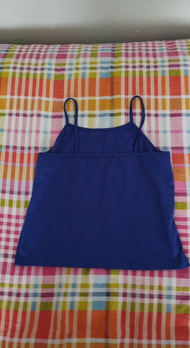 Mavi Kısa Kollu Salaş Mini Kadın Tişört - Görsel 3