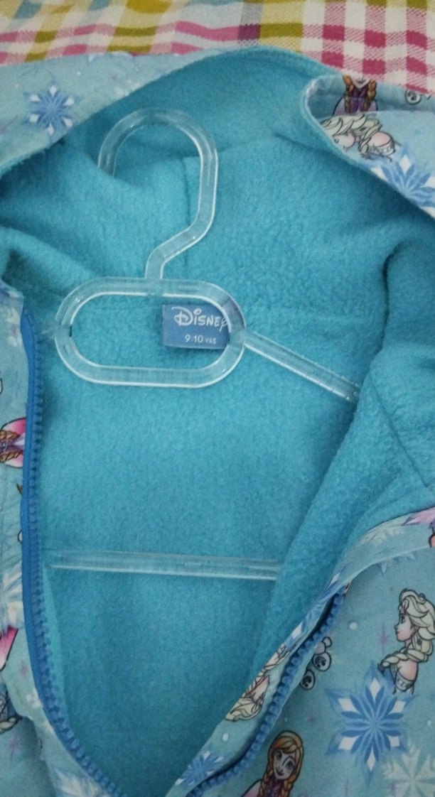 Kız Çocuk Mavi Baskılı Fermuarlı Yağmurluk - Görsel 3