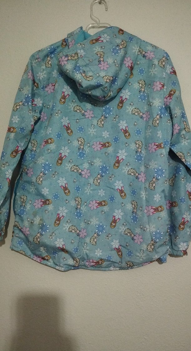 Kız Çocuk Mavi Baskılı Fermuarlı Yağmurluk - Görsel 2