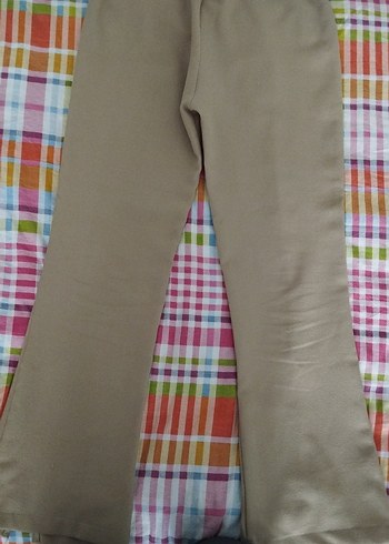 Bej Pilili Kadın Kumaş Pantolon - Görsel 3