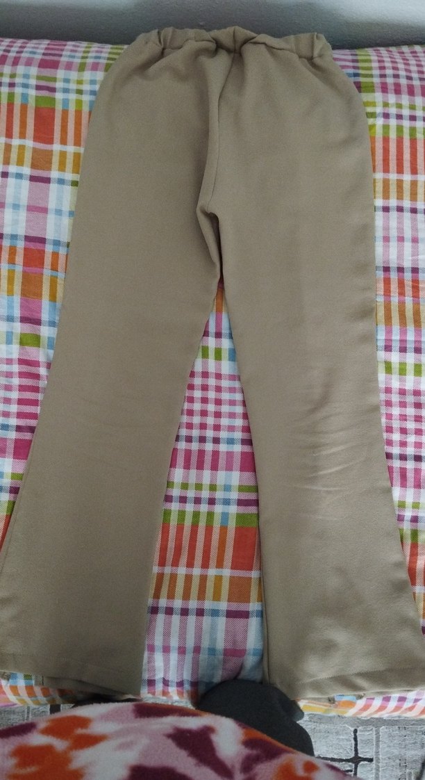 Bej Pilili Kadın Kumaş Pantolon - Görsel 3