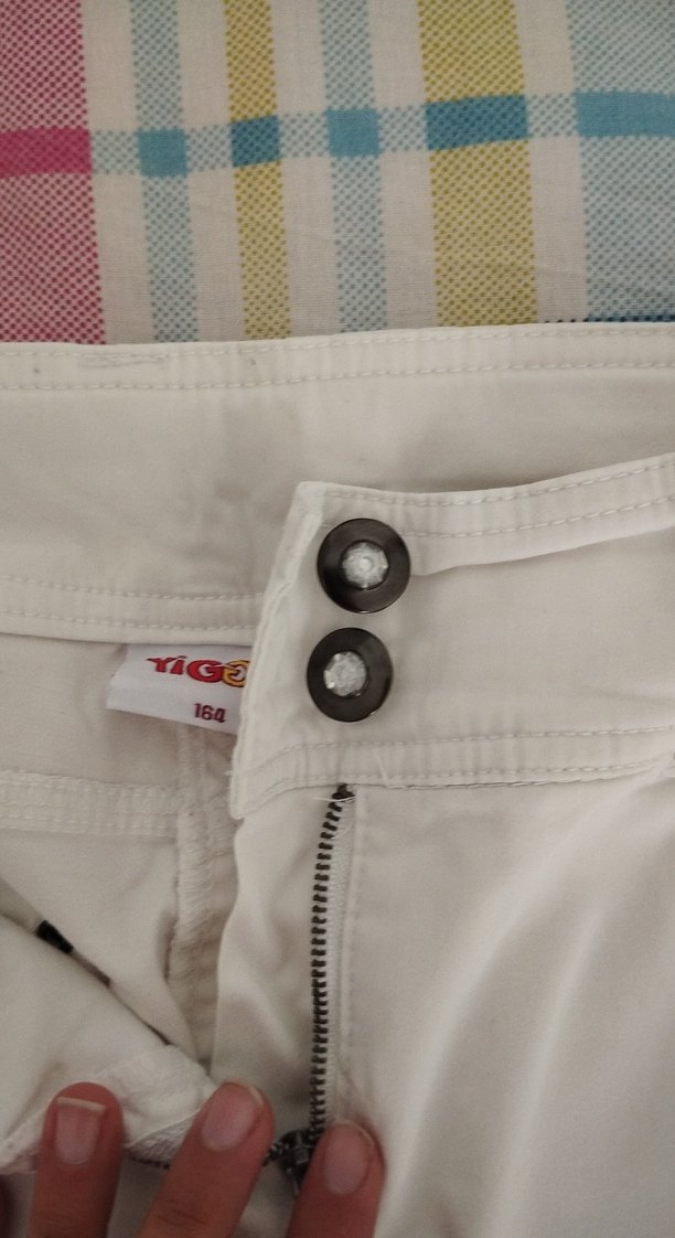 Kadın Beyaz Pamuk Kumaş Pantolon - Görsel 3