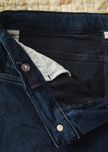 Kadın Lacivert Bol Kesim Midi Kot Pantolon - Görsel 3