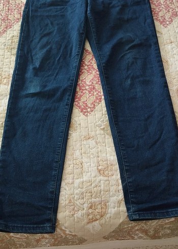 Kadın Lacivert Bol Kesim Midi Kot Pantolon - Görsel 5