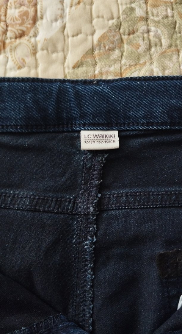 Kadın Lacivert Bol Kesim Midi Kot Pantolon - Görsel 2