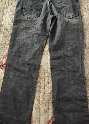 Gri Erkek Denim Pantolon, Normal Boy, Kemerli - Görsel 3