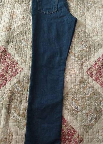 Lacivert Midi Boy Kadın Kot Pantolon - Görsel 2